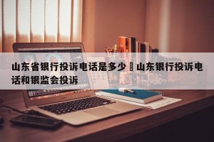 山东省银行投诉电话是多少›山东银行投诉电话和银监会投诉