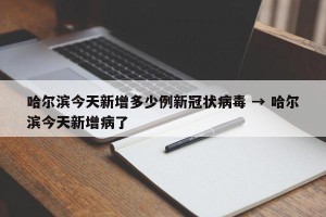 哈尔滨今天新增多少例新冠状病毒 → 哈尔滨今天新增病了